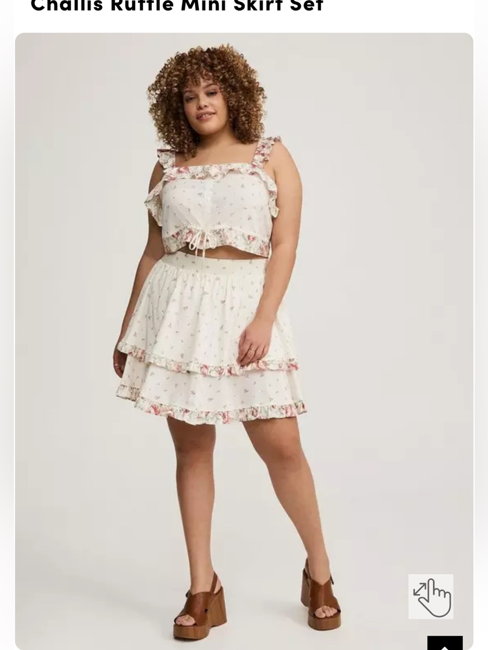 Torrid Challis Ruffle Mini Skirt Set size 1 NWT